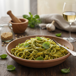 Pasta al Pesto (Pesto de Albahaca Casero y Fácil)